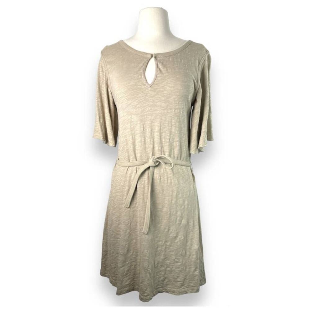 Generra T-Shirt Mini Dress Flutter Sleeve Cotton Keyhole Neckline Lagenlook XS